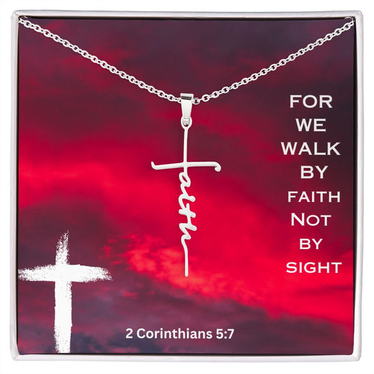 Faith Cross Necklace -We Walk By Faith ...